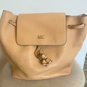 Michael Kors Backpack Leather Tan Plain